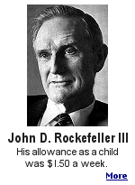 John D. Rockefeller III inherited a fortune, but when he was a kid in 1920 his allowance was a buck and a half a week, about $16 in today's money.